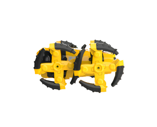 Agent992 Robot yellow and black undercover robotics kit for kids with programmable modes and LED indicators