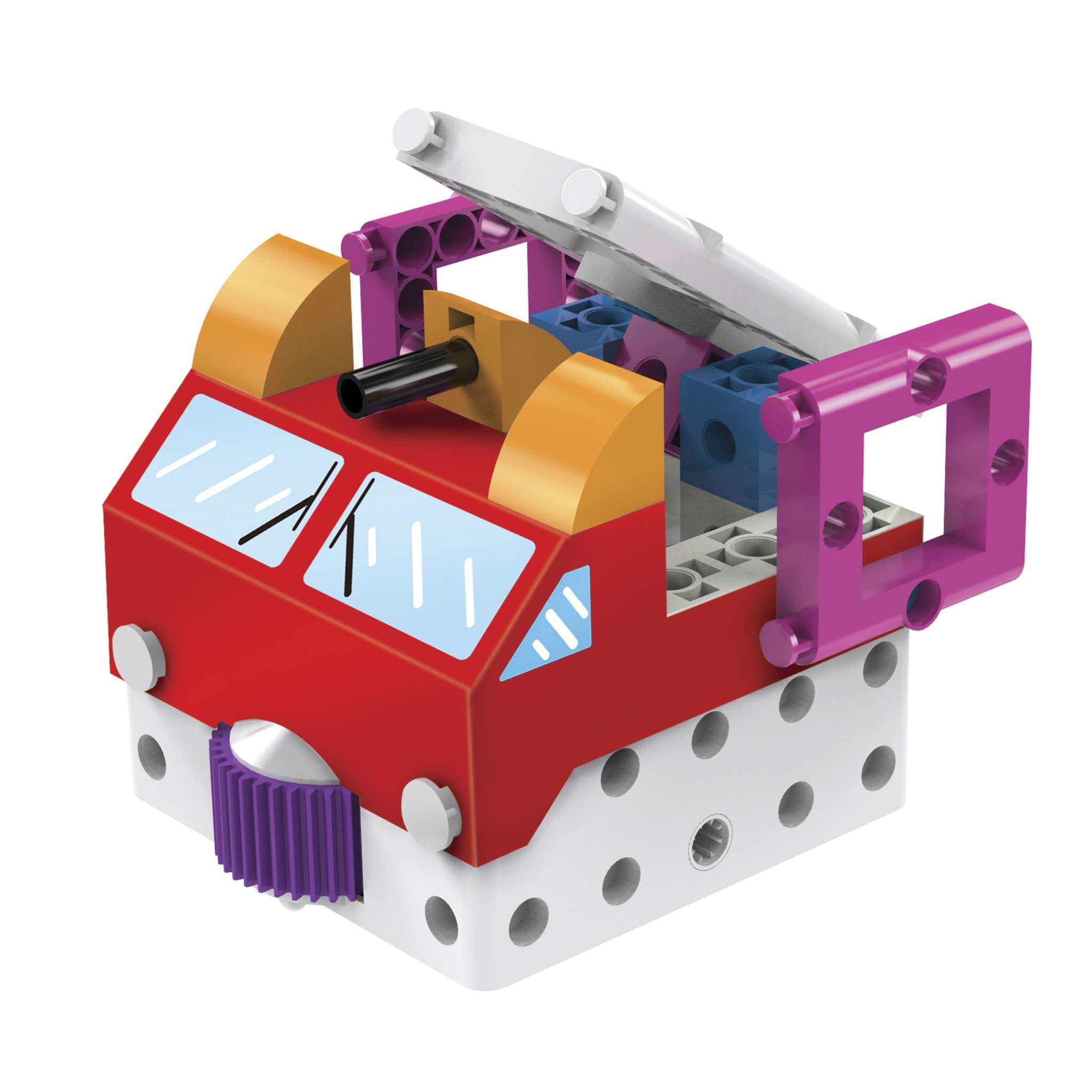 Kids First educational robot toy red and white with colorful building blocks for coding and robotics learning
