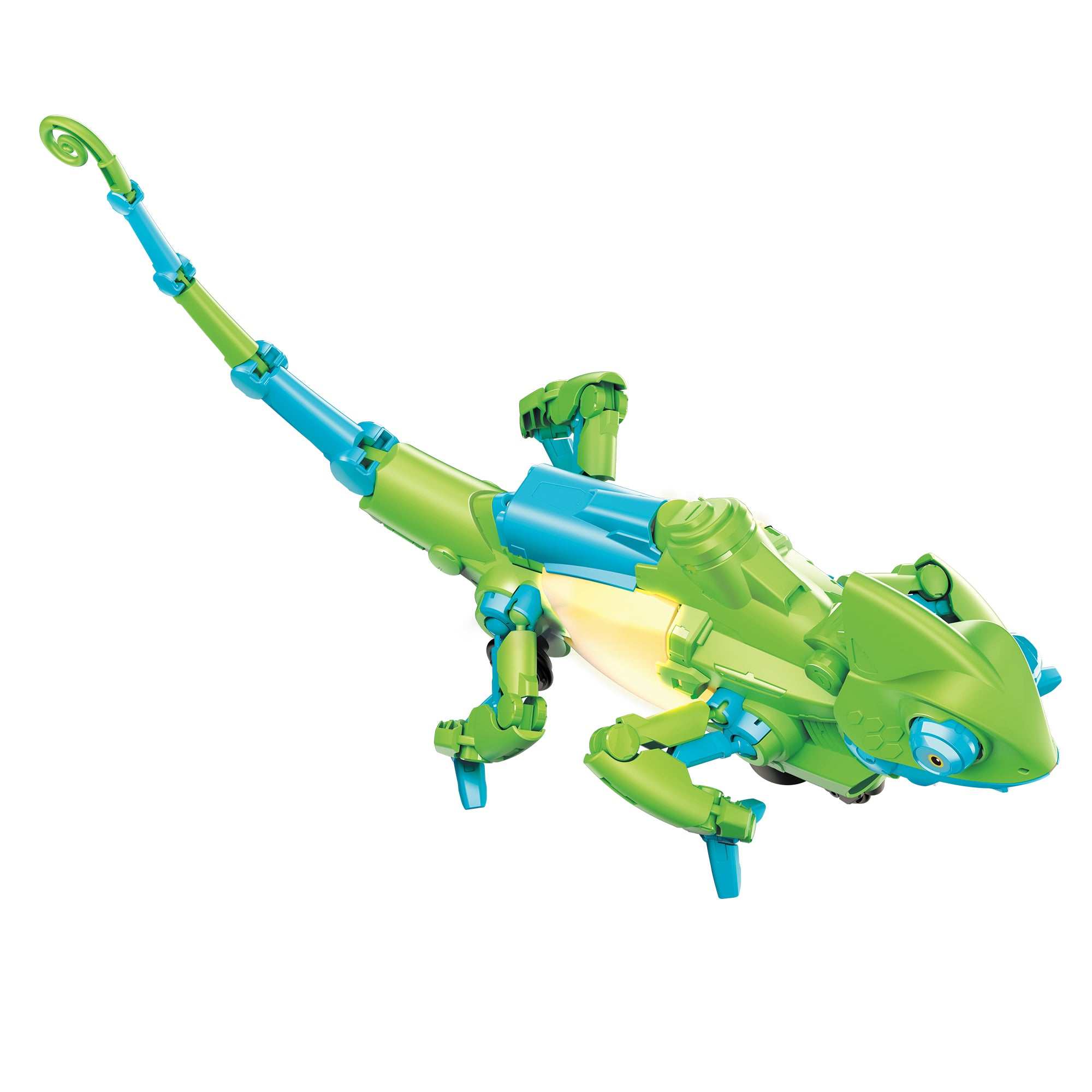 My Robotic Pet coding chameleon toy in green and blue with programmable color-changing and interactive features