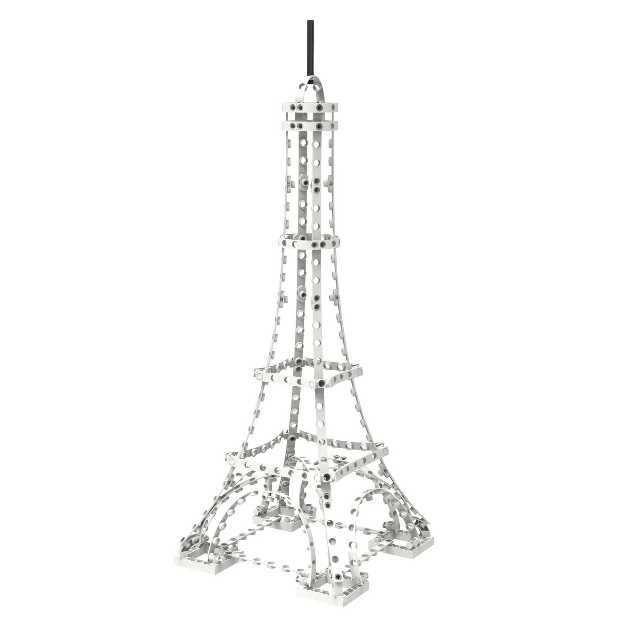 Model Eiffel Tower built from modular metal pieces demonstrating architectural engineering principles