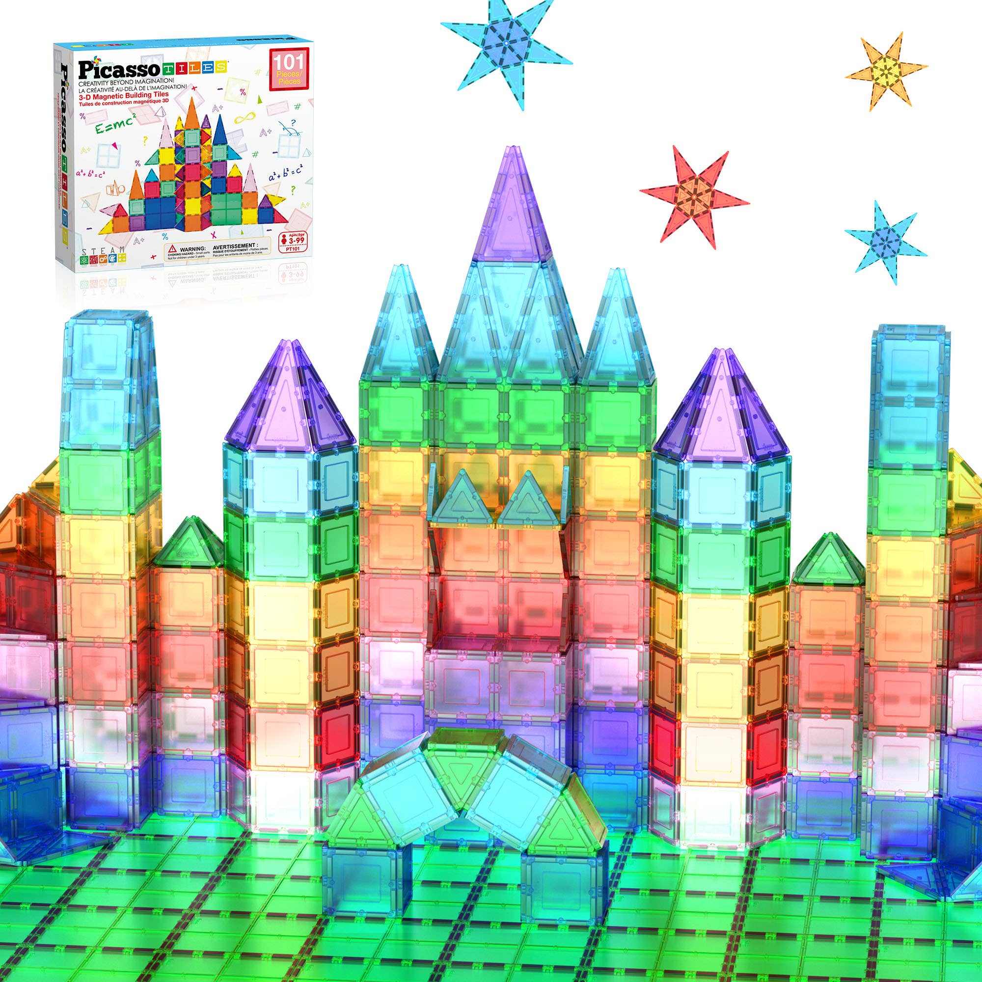 101-piece colorful magnetic tileset building blocks for creative play and education