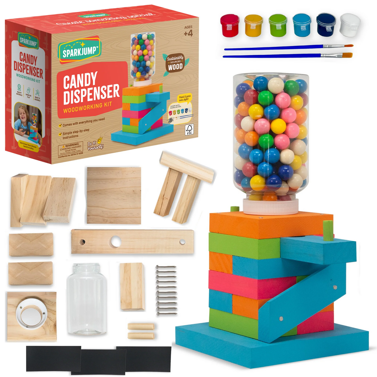 Build & Paint Candy Dispenser Woodworking Kit