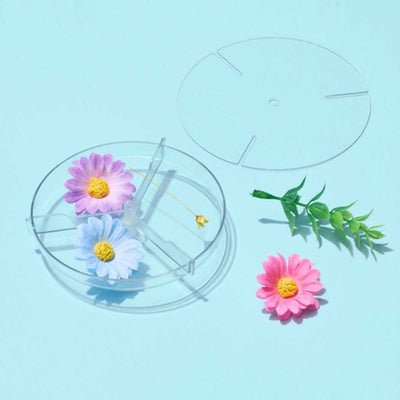 Nature Kaleidoscope Set with clear discs and colorful artificial flowers for DIY kaleidoscope patterns