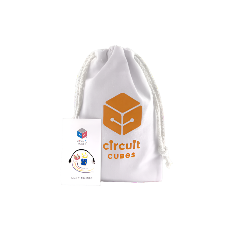 Cube Combo kit with drawstring bag and informational card.