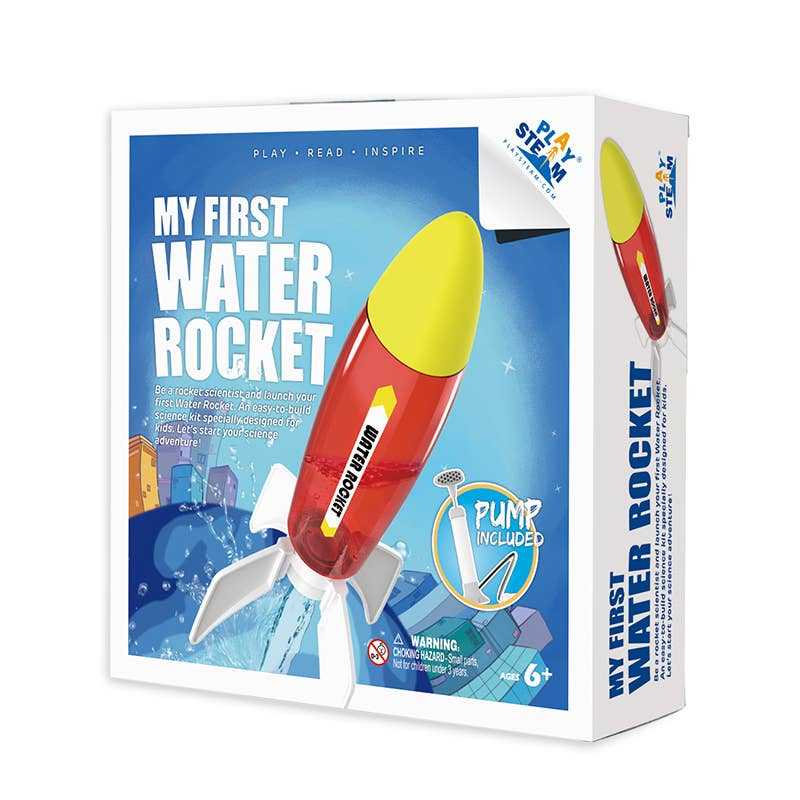 My First Water Rocket STEM science set with water-powered rocket and pump included for kids ages 6+