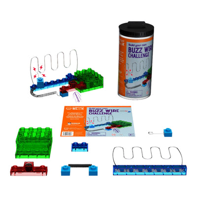 Circuit Blox BYO Buzz Wire Challenge electronic game with components and packaging for buzzer navigation game.