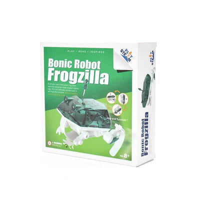 Bionic Robot Frogzilla STEM science kit with buildable hopping robotic frog and learning booklet