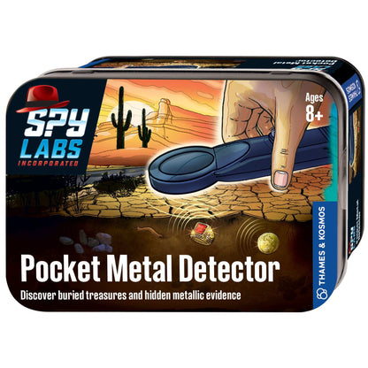 Spy Labs Pocket Metal Detector toy for kids ages 8+ to find buried treasures and hidden metal objects.
