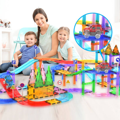 PicassoTiles 3 Pack Cars for Magnet Race Track Building Sets