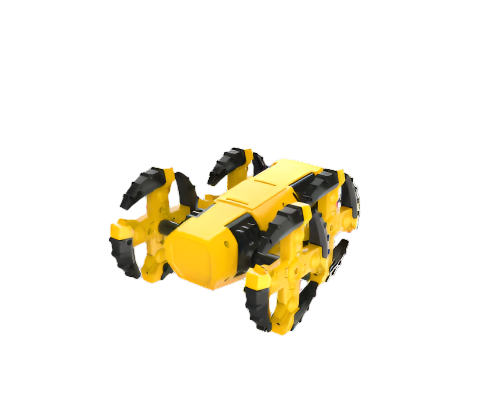 Agent992 Robot with yellow chassis and black wheels, featuring 140 assembly pieces for ages 8+, capable of forward movement, gesture control, and auto navigation.