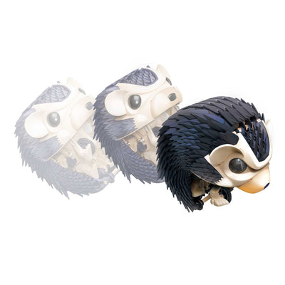 Robotic pet hedgehog toy tumbling and rolling with LED eyes and sound sensor response