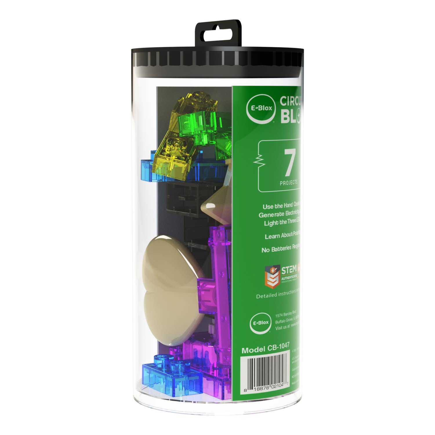 Circuit Blox BYO ECO Fidget Lights packaging showcasing colorful components for STEM projects.
