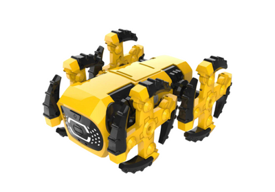 Agent992 Robot yellow and black programmable robot kit with LED eyes and multiple movement modes for kids aged 8+