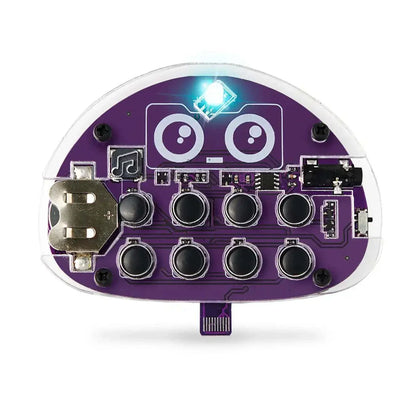 Wacky Robot Buttons mini synthesizer with LED and circuit board for kids learning electronics and sound creation