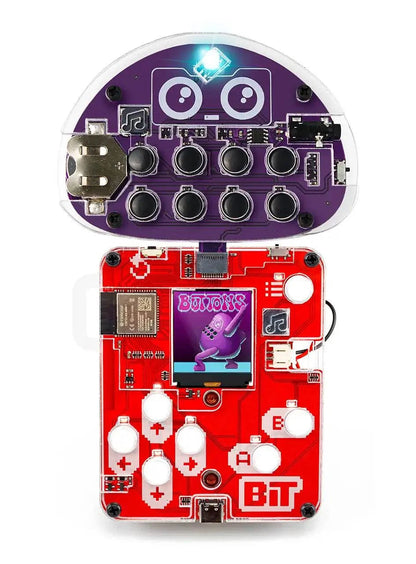 Wacky Robot Buttons mini synthesizer kit with LED, circuit board, and sound buttons for kids ages 7+