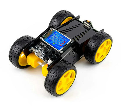 Wheelson AI-powered self-driving robot car kit with yellow wheels and programmable circuit board