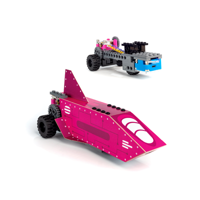 Gears GO! motorized STEM vehicle building kit with snap-together mechanical parts and circuit cubes for kids.