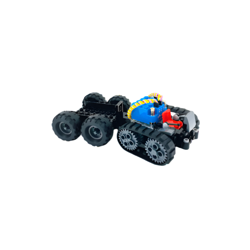 STEM Space Rovers Kit with LEGO-style bricks and Bluetooth control for ages 8+, showcasing a robot rover.