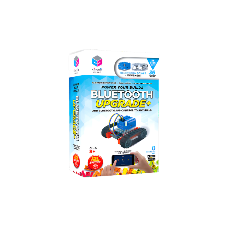 Bluetooth Upgrade Kit with Circuit Cubes for integrating app control into builds, including motors, bricks, and connectivity components.