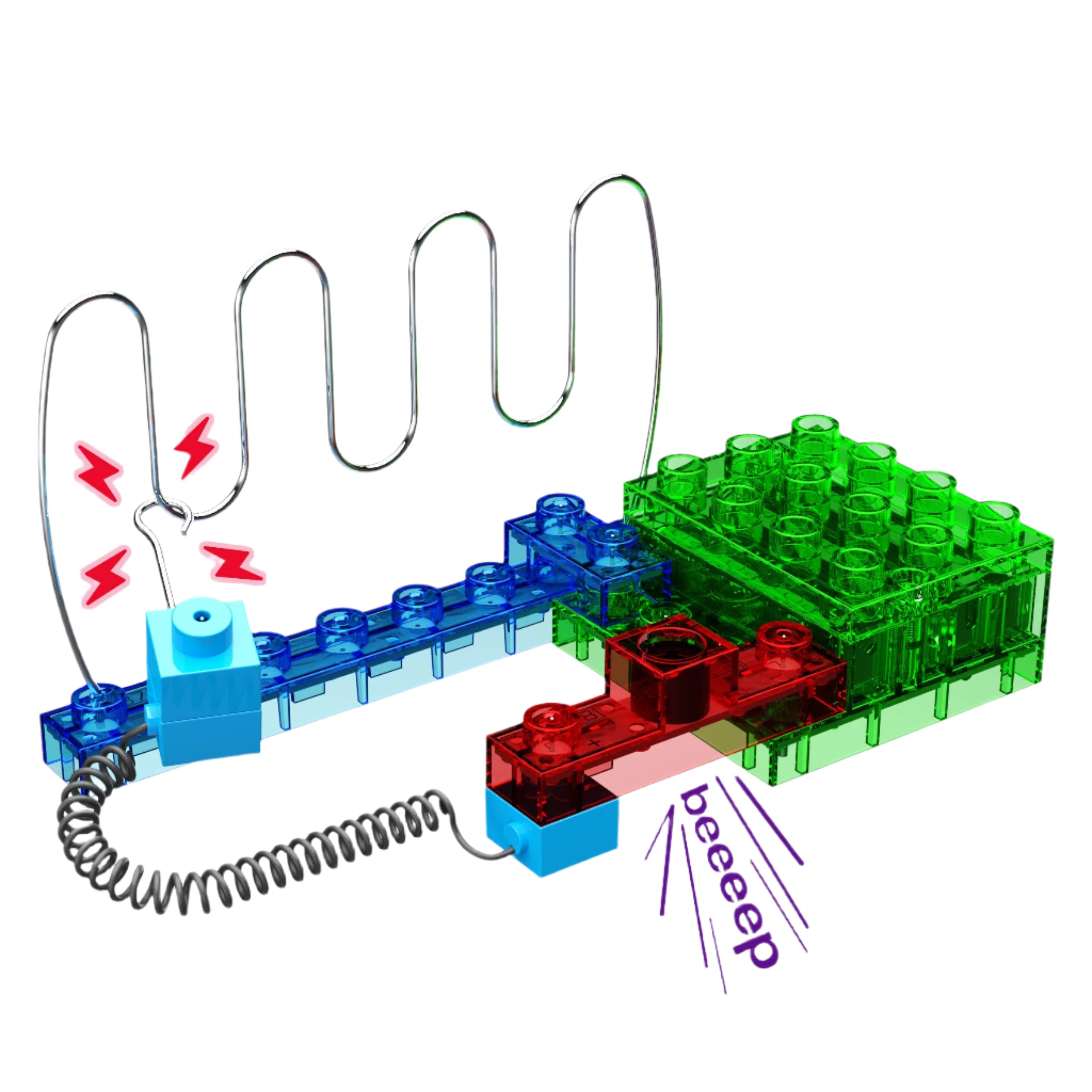 Circuit Blox BYO Buzz Wire Challenge with colorful blocks and buzzer.