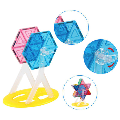 9-piece Ferris Wheel Magnetic Building Set for kids with spinning and rotating magnetic tile structures