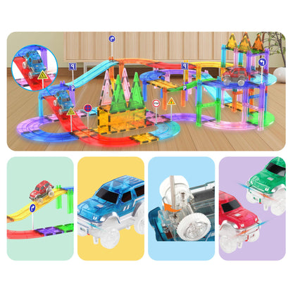 PicassoTiles 3 Pack Cars for Magnet Race Track Building Sets
