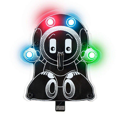 Wacky Robot Robby mini build-it-yourself motion-reactive robot with LED lights for kids learning electronics and sensors