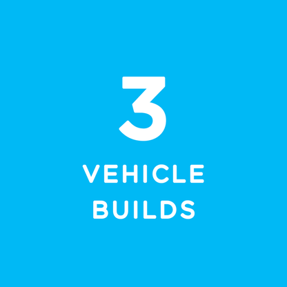 "Space Rovers Kit allows building 3 unique vehicle builds."