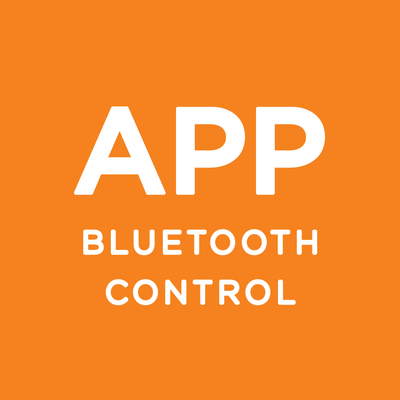 Orange background with white text highlighting app Bluetooth control for Space Rovers Kit STEM toy